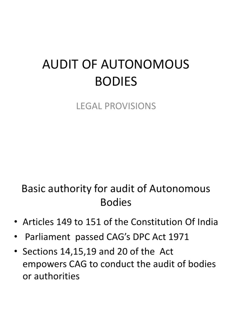 Audit of Autonomous Bodies | PDF | Audit | Social Institutions