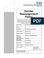 Gender Reassignment Policy: E.G. HR or Education Related