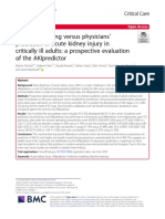 Machine Learning Versus Physicians ' Prediction of Acute Kidney Injury in Critically Ill Adults: A Prospective Evaluation of The Akipredictor