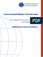 Terms Conditions Masters Scholarships 2020