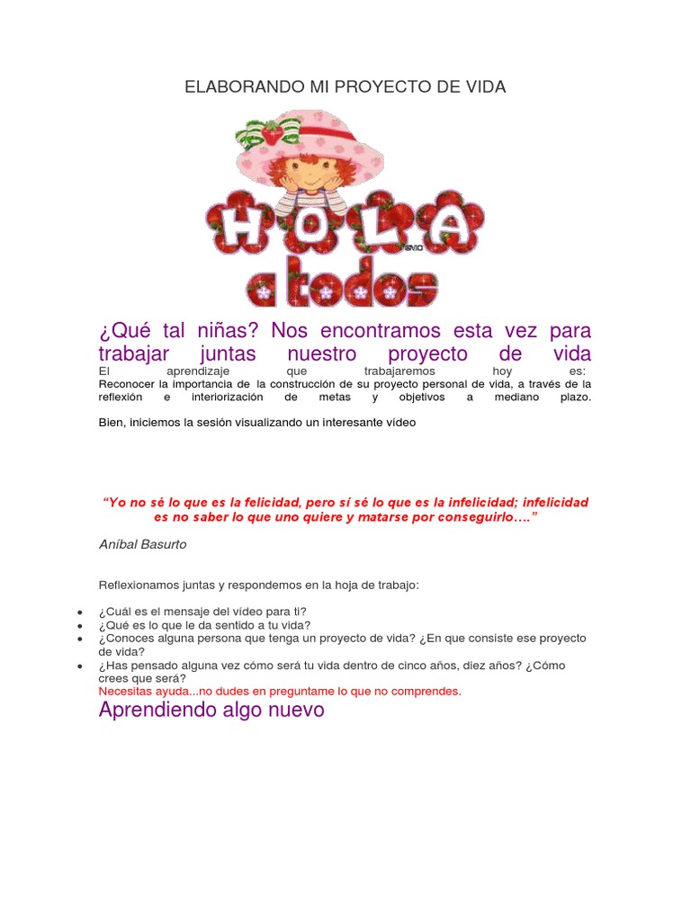 Elaborando Mi Proyecto de Vida para 5to | PDF | Vida | Felicidad