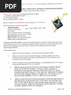 Affidavit of Discharge and Legal Tender Final | PDF | Legal Tender 