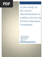 Case Study on Discontinuation of Cashless Service by Insurance Comapnies
