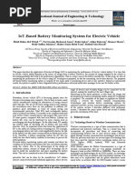 Iot-Based Battery Monitoring System For Electric Vehicle: International Journal of Engineering & Technology