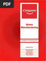 Green Manufacturing: Submitted To: Prof. Deepa Vyas