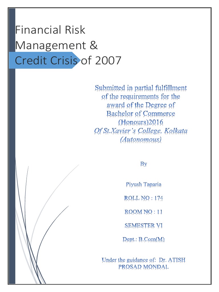 Credit Crisis 2008 | PDF | Option (Finance) | Swap (Finance)