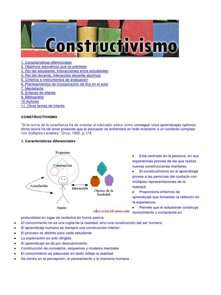 Características y Rol del Constructivismo | PDF | Constructivismo ...
