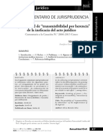 Silvia Morales Silva. La Posibilidad de Transmisibilidad Por Herencia de La Ineficacia Del Acto Jurídico