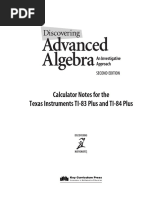 Calculator Notes For The Texas Instruments TI-83 Plus and TI-84 Plus