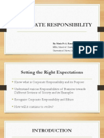 Corporate Responsibility: By: Maria Fe A. Ranada & Sofronio A. Valen, JR