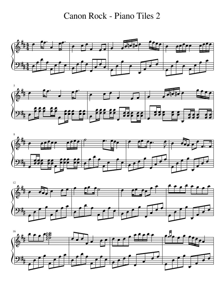 Canon Rock - Piano Tiles 2 PDF | PDF