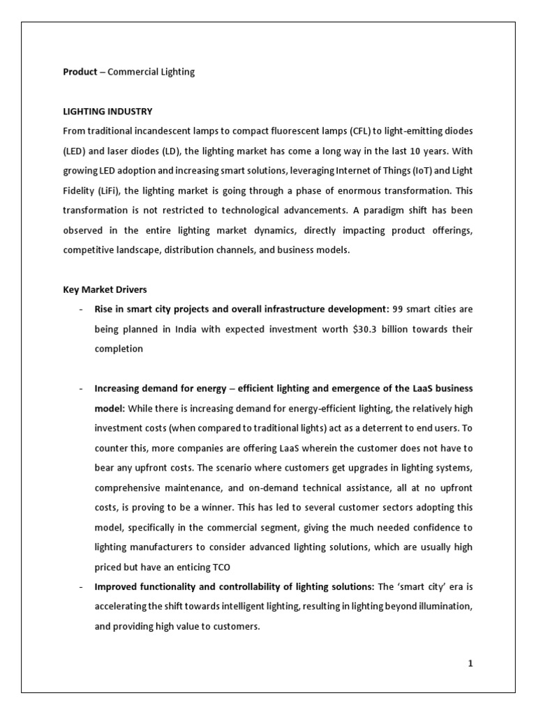Introduction To Lighting Industry PDF Lighting Light Emitting Diode