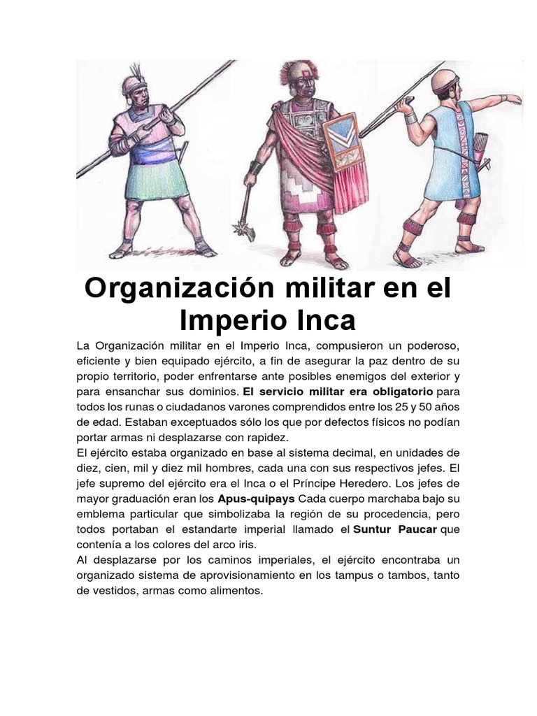 Organización Militar en El Imperio Inca | PDF | Imperio Inca | Militar