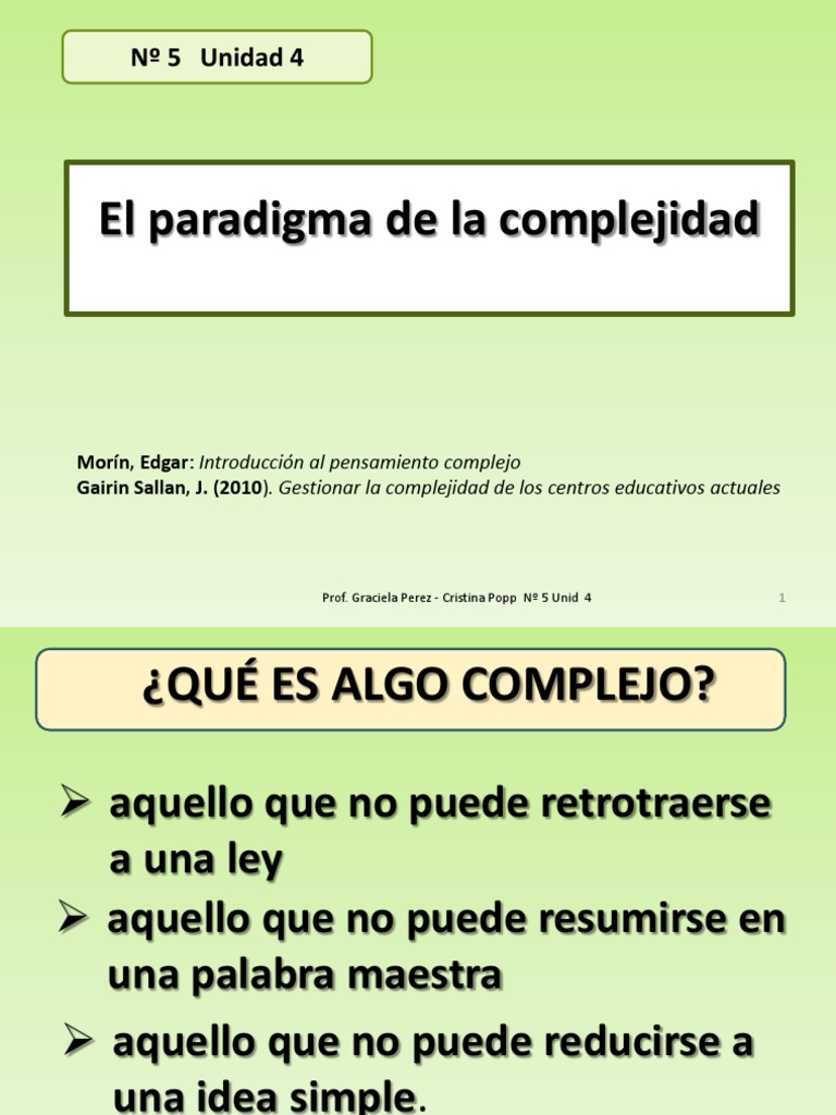 Paradigma de La Complejidad | PDF | Complejidad | Paradigma