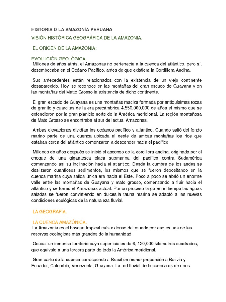 Historia de la Amazonía Peruana | PDF | río Amazonas | Selva amazónica