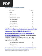 Airline Reservation System Synopsis