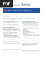 Research and Development Tax Incentive Fact Sheet Record Keeping and Planning (2)