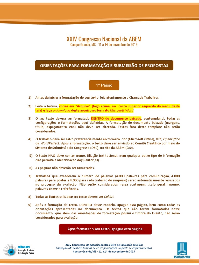 Template - ABEM Nacional (Com Comentários) | PDF | Mestrado | Formação ...