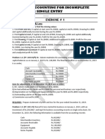 Chapter 1: Accounting For Incomplete Records or Single Entry Exercise # 1