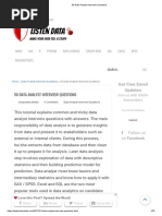 Interview Questions Data Analytics
