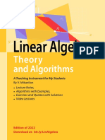 Linear Algebra, Theory and Algorithms