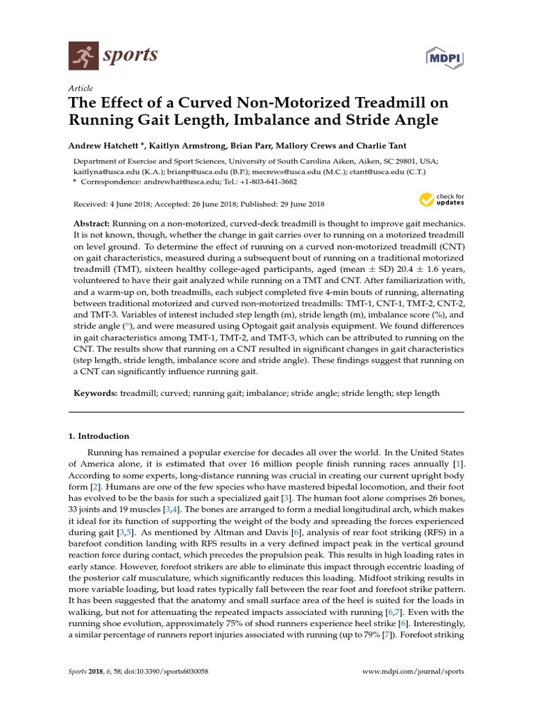 The Effect of A Curved Non-Motorized Treadmill On Running Gait Length ...