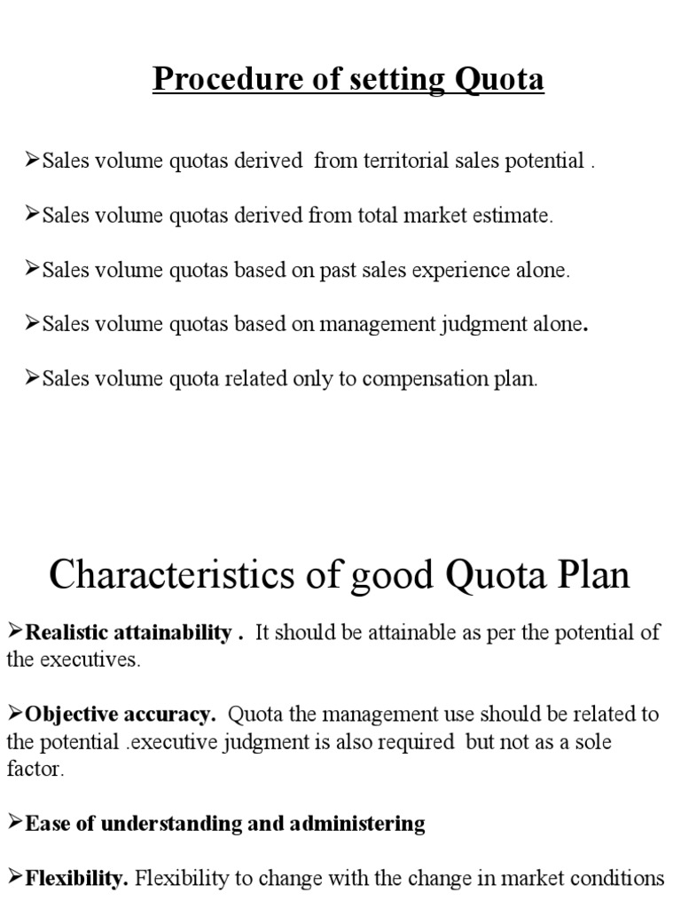 Setting Effective Sales Quotas | PDF | Business | Finance & Money ...