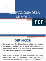 Psicopatologia de La Memoria y Del Pensamiento