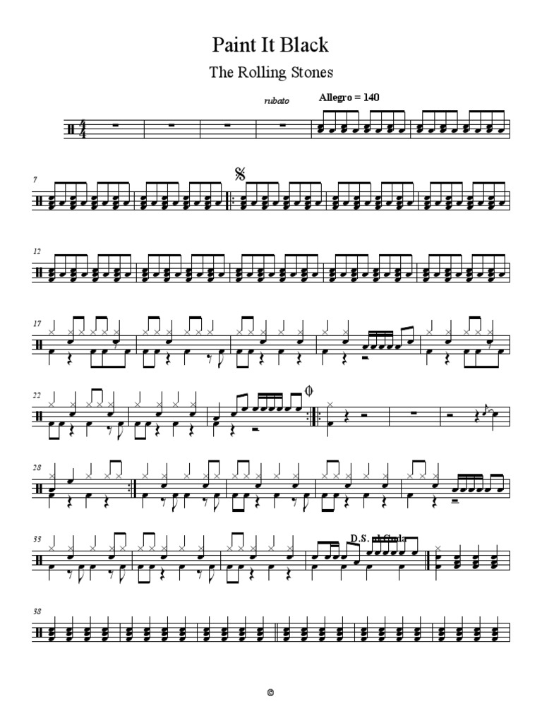 Paint It Black Drum Set PDF