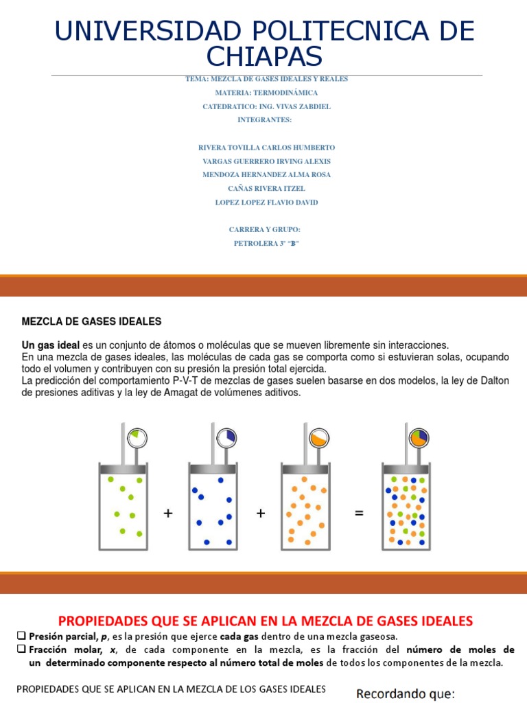 Mezcla de Gases Ideales y Reales | PDF | Gases | Ingeniería mecánica