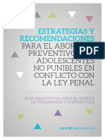 Estrategias Yrecomendaciones para El Abordaje Preventivo Con Adolescentes No Punibles en Conflicto Con La Ley Penal