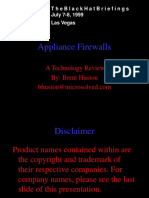 Appliance Firewalls: A Technology Review By: Brent Huston