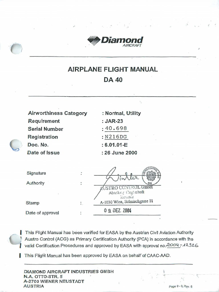 Afm Da40 | PDF | Airspeed | Aviation
