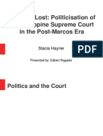Paradise Lost: Politicisation of The Philippine Supreme Court in The Post-Marcos Era