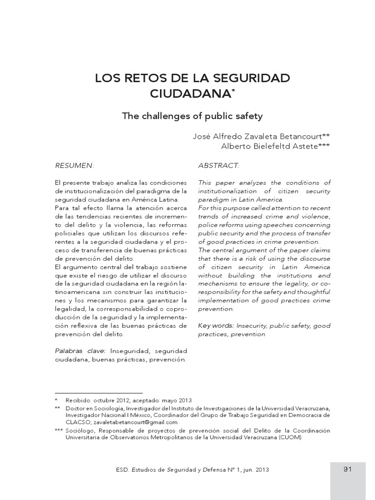 Retos de la Seguridad Ciudadana en AL | PDF | Seguridad | America latina