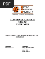 Factors On Motor Selection & Effiency