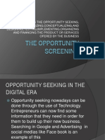 The Opportunity Screening