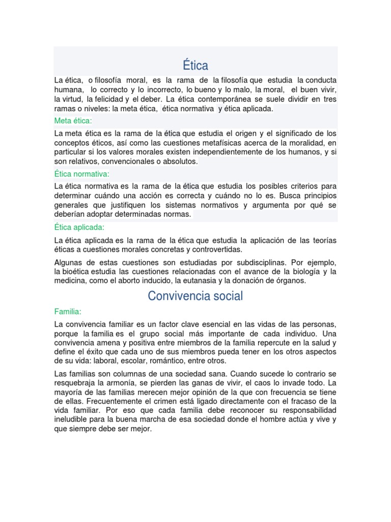 Función Ética de La Familia Moralidad Instituciones