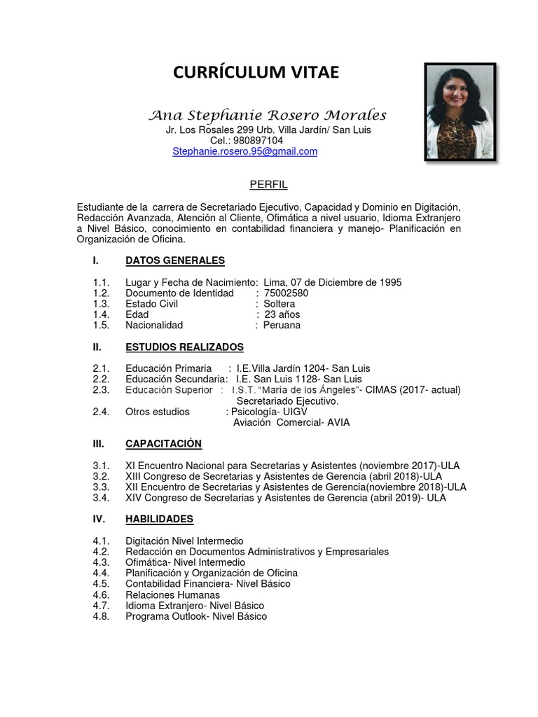 Currículum Vitae - Original Secretaria | PDF