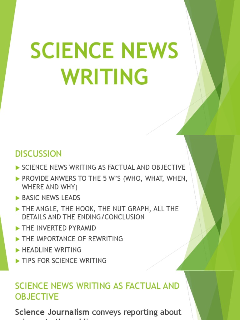 Science News Writing PDF News Journalism