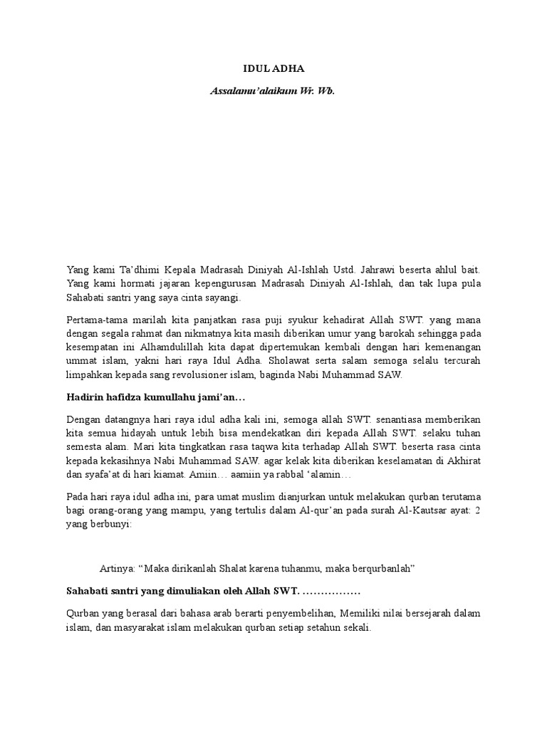 Pidato Idul Adha Pdf