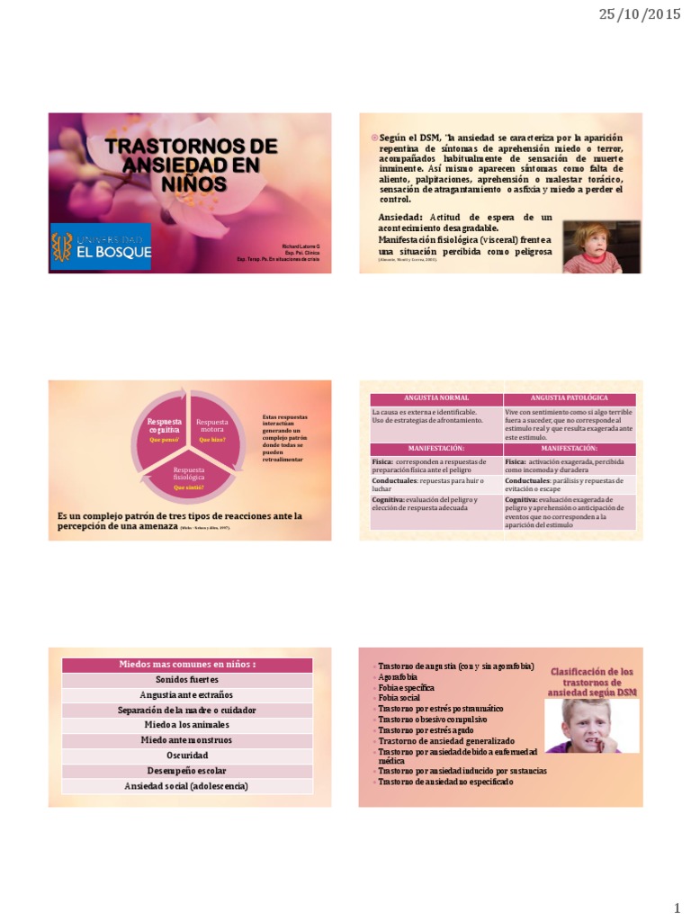 Ansiedad en Niños: Tipos y Tratamientos | PDF | Ansiedad | Trastorno de ...