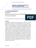 CRM (Customer Relationship Management) Y Servicios de Información: La Biblioteca Como Un Negocio de La Nueva Economía