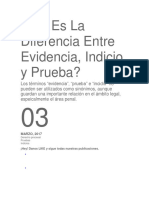 Cuál Es La Diferencia Entre Evidencia, Indicio y Prueba?