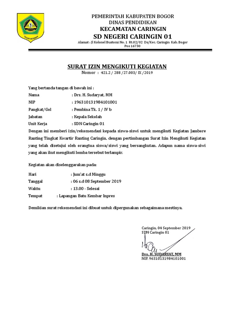 Download 74+ Contoh Surat Izin Sekolah Mengikuti Lomba Gratis Terbaru