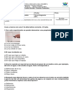 Prueba Cs - Naturales Tercero Caracteristicas de La Luz