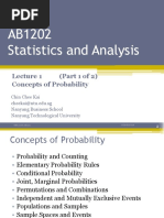 AB1202 Statistics and Analysis: (Part 1 of 2) Concepts of Probability