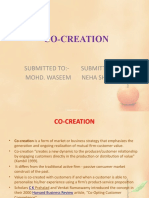 Co-Creation: Submitted To:-Submitted By: - Mohd. Waseem Neha Sharma