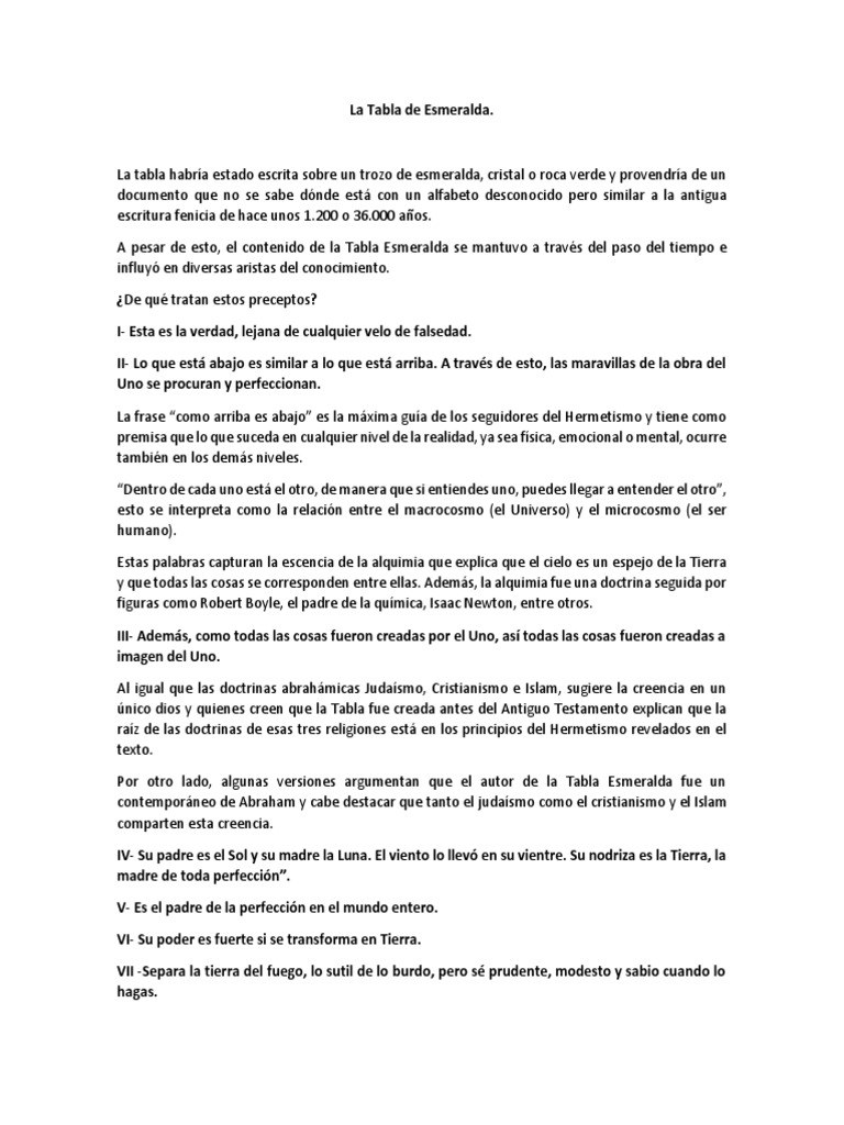 La Tabla de Esmeralda Milton PDF Download Free PDF Hermes