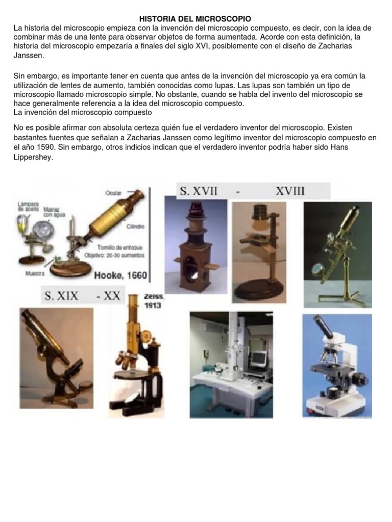 HISTORIA DE MICROSCOPIO
